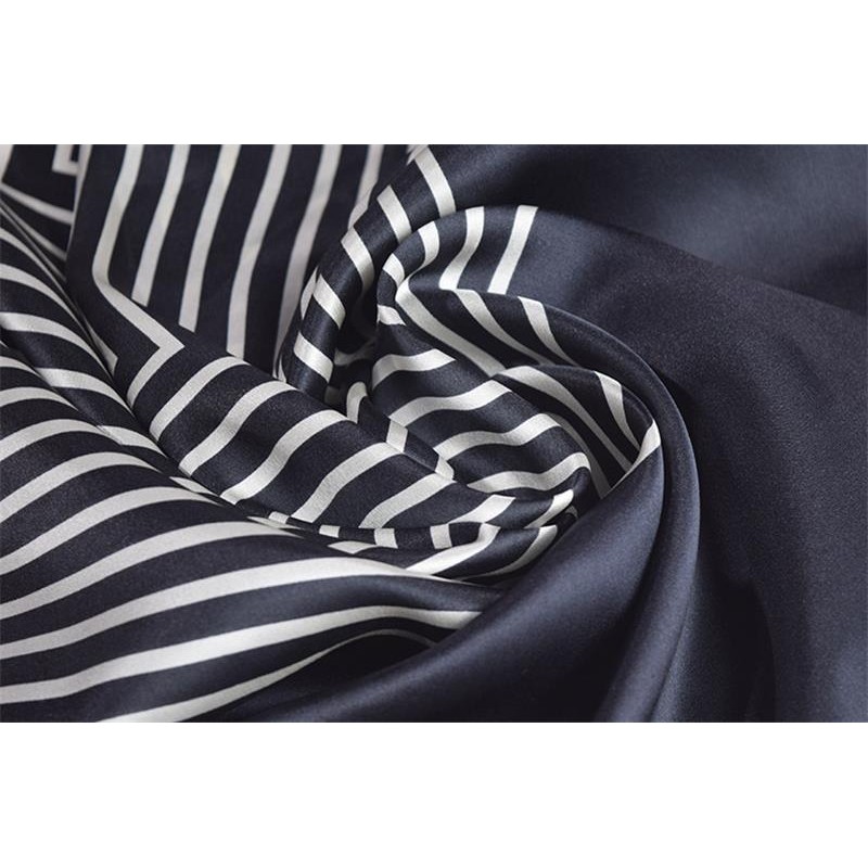 Silk Scarf 90*90cm100 silk black and white stripes  High Quality Free Shipping